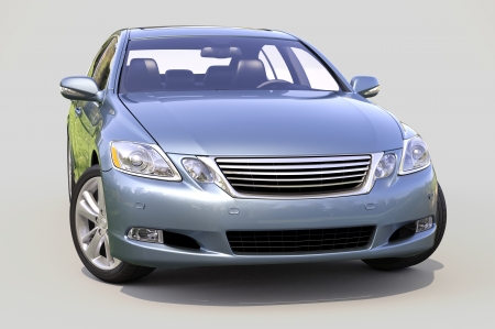 Modern luxury car on a gray backgroundの写真素材