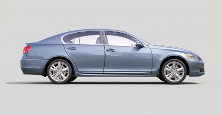 Modern luxury car on a gray backgroundの写真素材