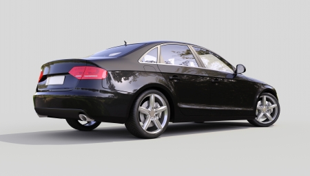 Modern luxury car on a gray backgroundの写真素材