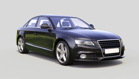 Modern luxury car on a gray backgroundの写真素材