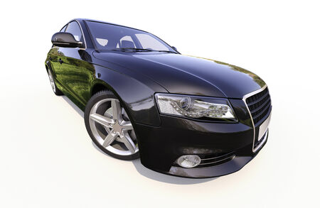 Modern car on a light background with a shadowの写真素材