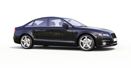 Modern car on a light background with a shadowの写真素材