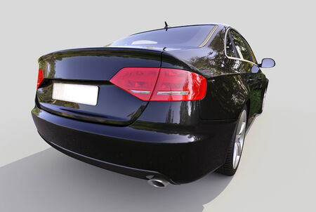 Modern luxury car on a gray backgroundの写真素材