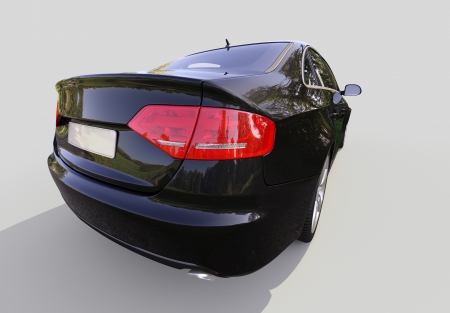 Modern luxury car on a gray backgroundの写真素材