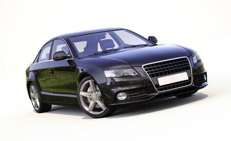 Modern car on a light background with a shadowの写真素材