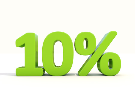 Ten percent off. Discount 10%. 3D illustration.の写真素材