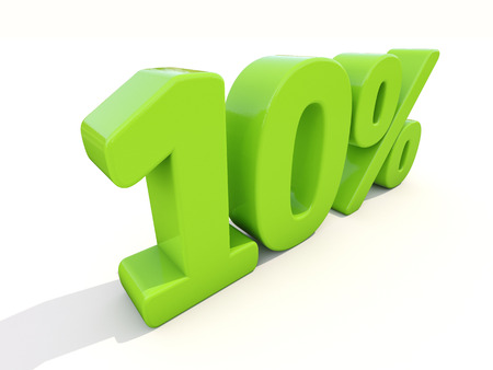 Ten percent off. Discount 10%. 3D illustration.の写真素材