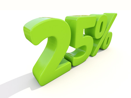 Twenty five percent off. Discount 25%. 3D illustration.の写真素材