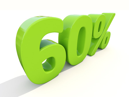 Sixty percent off. Discount 60%. 3D illustration.の写真素材