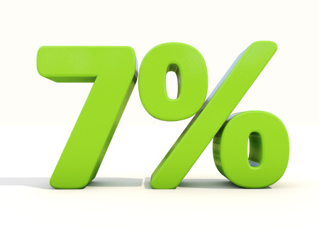 Seven percent off. Discount 7%. 3D illustration.の写真素材