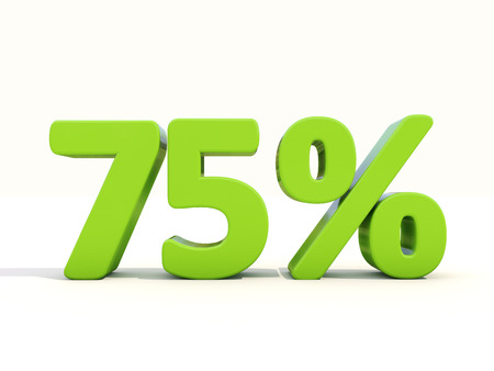 Seventy five percent off. Discount 75%. 3D illustration.の写真素材