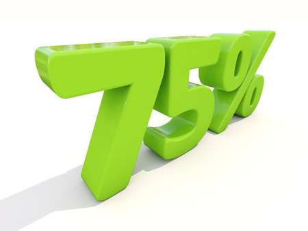 Seventy five percent off. Discount 75%. 3D illustration.の写真素材