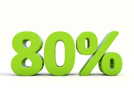 Eighty percent off. Discount 80%. 3D illustration.の写真素材