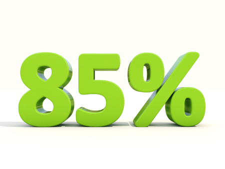 Eighty five percent off. Discount 85%. 3D illustration.の写真素材