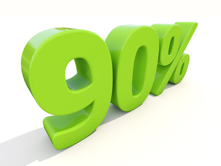 Ninety percent off. Discount 90%. 3D illustration.の写真素材