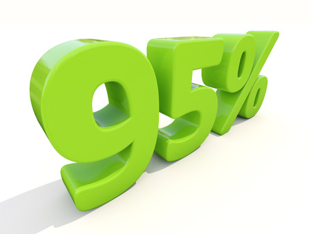 Ninety five percent off. Discount 95%. 3D illustration.の写真素材