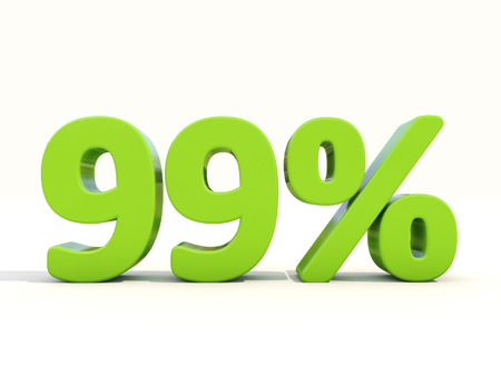 Ninety-nine percent off. Discount 99%. 3D illustration.の写真素材