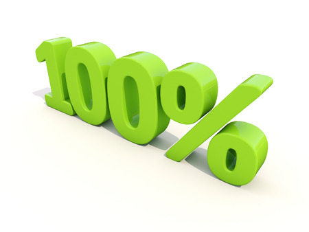 One hundred percent off. Discount 100%. 3D illustration.の写真素材