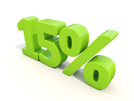 Fifteen percent off. Discount 15%. 3D illustration.の写真素材