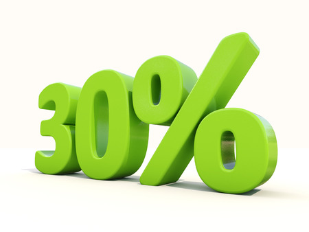 Thirty percent off. Discount 30%. 3D illustration.の写真素材