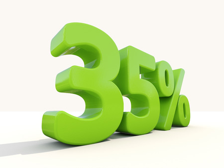 Thirty five percent off. Discount 35%. 3D illustration.の写真素材