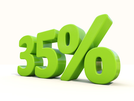 Thirty five percent off. Discount 35%. 3D illustration.の写真素材