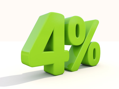 Four percent off. Discount 4%. 3D illustration.の写真素材