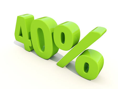 Forty percent off. Discount 40%. 3D illustration.の写真素材