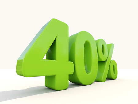 Forty percent off. Discount 40%. 3D illustration.の写真素材