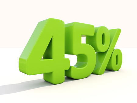 Forty five off. Discount 45%. 3D illustration.の写真素材
