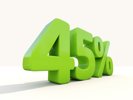 Forty five off. Discount 45%. 3D illustration.の写真素材