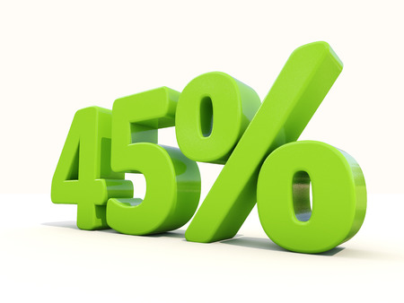 Forty five off. Discount 45%. 3D illustration.の写真素材