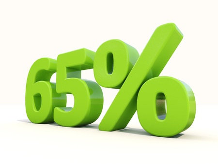 65 percent off. Discount 65%. 3D illustration.の写真素材