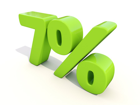 Seven percent off. Discount 7%. 3D illustration.の写真素材