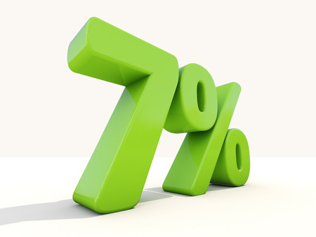 Seven percent off. Discount 7%. 3D illustration.の写真素材