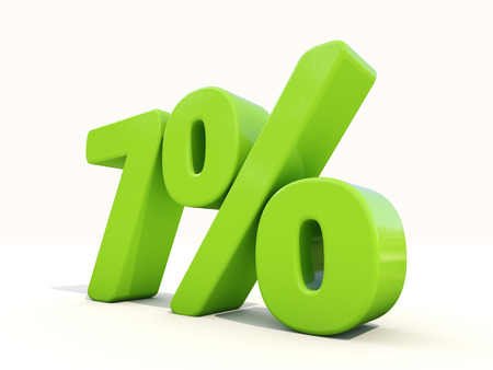 Seven percent off. Discount 7%. 3D illustration.の写真素材