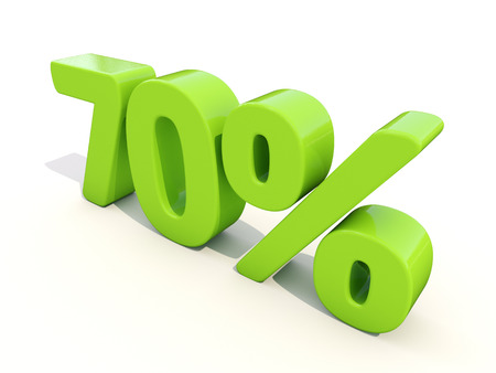Seventy percent off. Discount 70%. 3D illustration.の写真素材