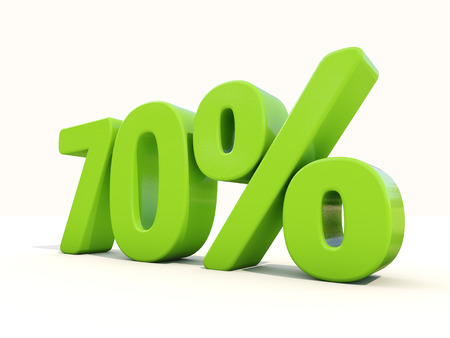 Seventy percent off. Discount 70%. 3D illustration.の写真素材