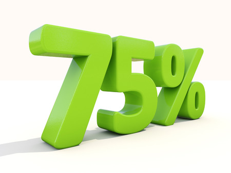 Seventy five percent off. Discount 75%. 3D illustration.の写真素材