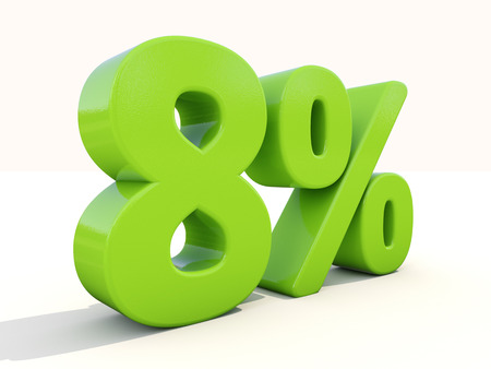 Eight percent off. Discount 8%. 3D illustration.の写真素材