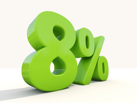 Eight percent off. Discount 8%. 3D illustration.の写真素材