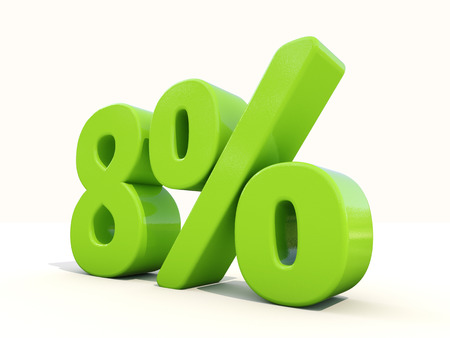 Eight percent off. Discount 8%. 3D illustration.の写真素材