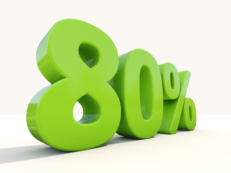 Eighty percent off. Discount 80%. 3D illustration.の写真素材