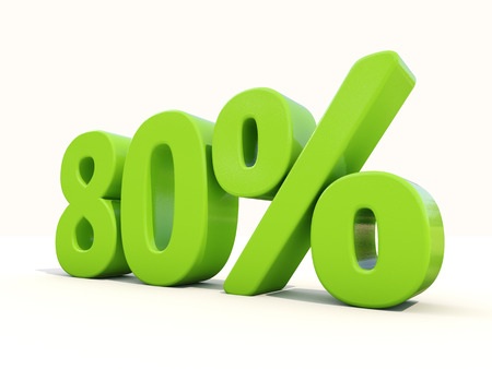 Eighty percent off. Discount 80%. 3D illustration.の写真素材