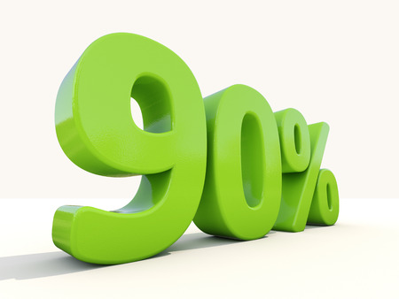 Ninety percent off. Discount 90%. 3D illustration.の写真素材