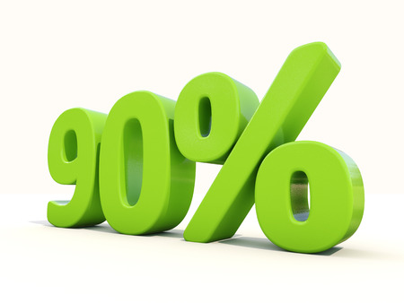 Ninety percent off. Discount 90%. 3D illustration.の写真素材