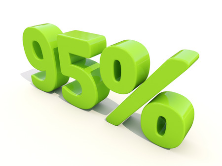 Ninety five percent off. Discount 95%. 3D illustration.の写真素材