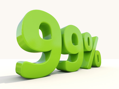 Ninety-nine percent off. Discount 99%. 3D illustration.の写真素材