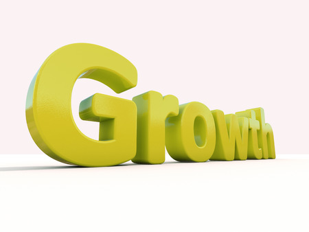 Word growth icon on a white background. 3D illustration.