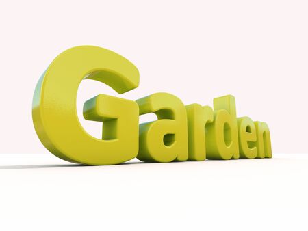 Word garden on a white background. 3D illustration.の写真素材